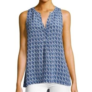 Joie Aruna Seahorse Print Sleeveless Silk Top